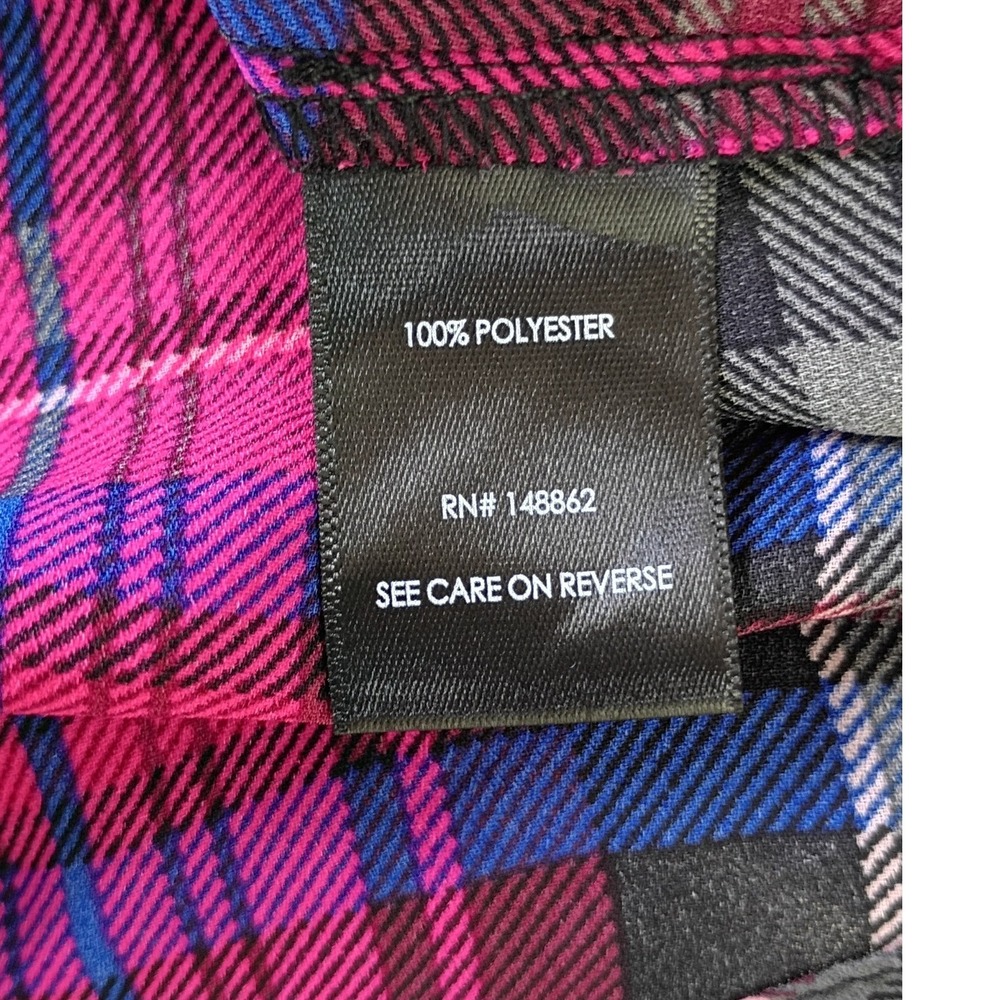Torrid Harper Blouse Pink Plaid Flutter Sleeve V-Neck Georgette Top 2X Preppy - Picture 6 of 7